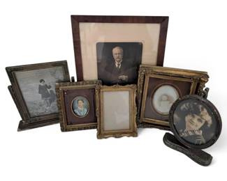 Antique Victorian Art Deco Framed Photos Portraits