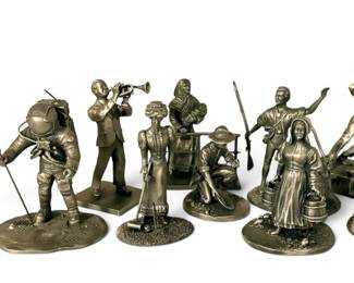 The Franklin Mint 1970s Fine Pewter Figurines