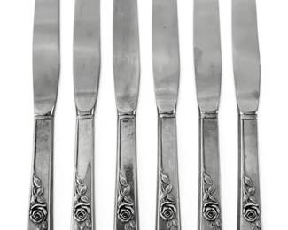 Reed Barton Sterling Silver Handled Classic Rose 9 Knives 446g Total