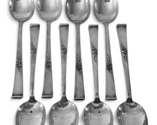Reed Barton Sterling Silver Classic Rose 7 Spoons 379g Total
