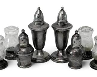 Sterling Silver Weighted Salt Pepper Shakers 390g Total