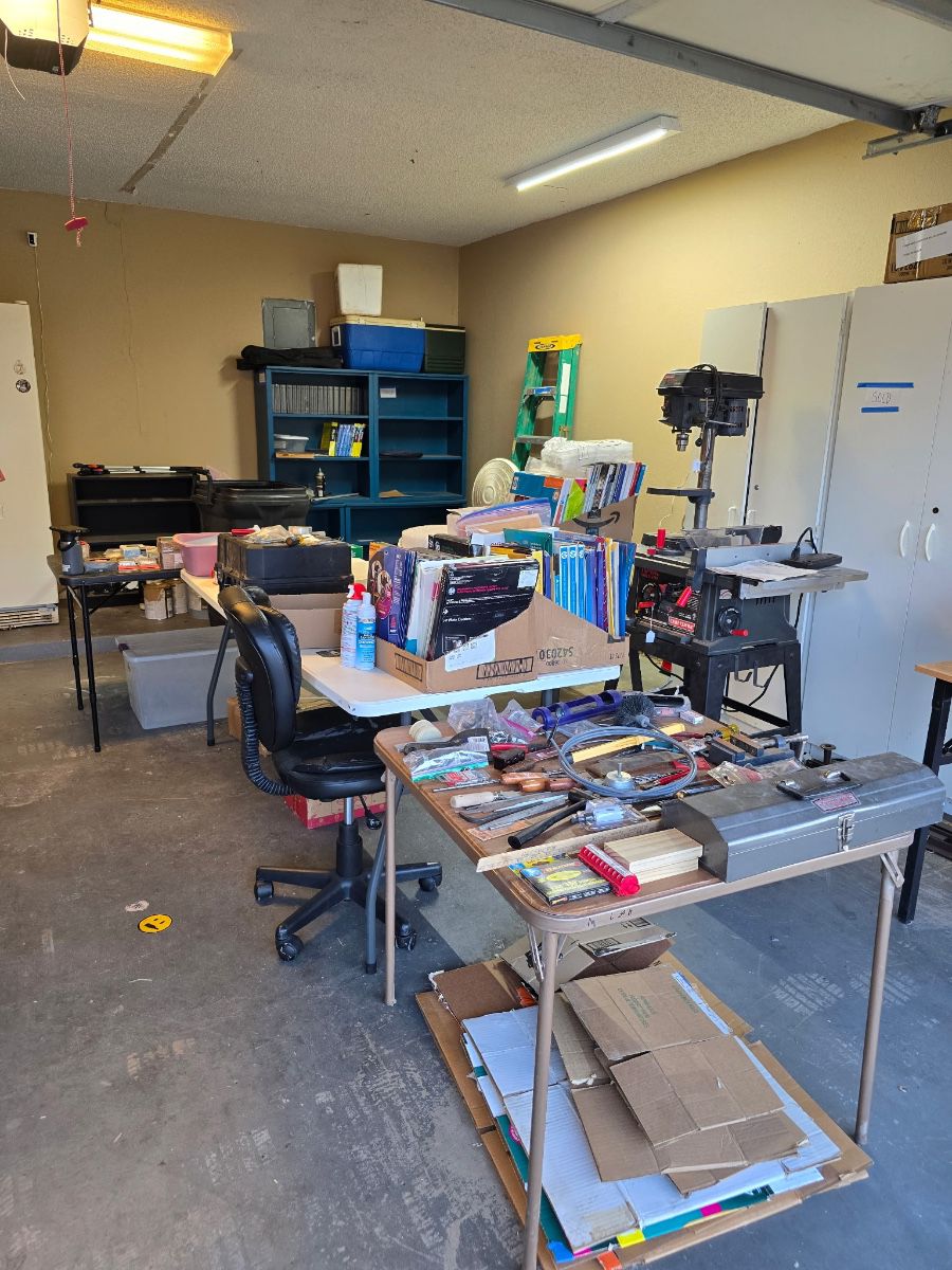 Tools and misc. boxes of paper