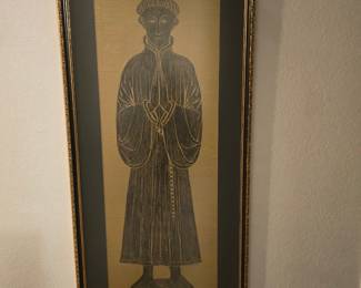 One of two brass rubbings