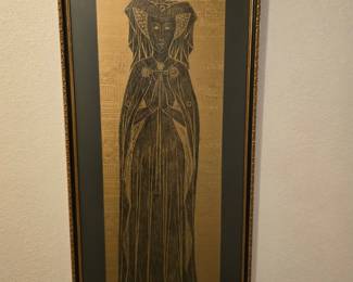 One of two brass rubbings