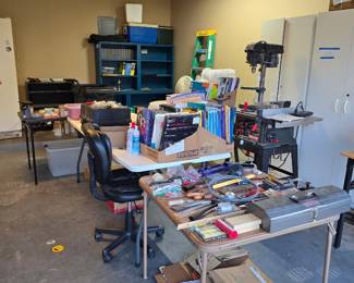 Tools and misc. boxes of paper