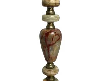 Vintage Marble & Brass Table Lamp Stone Accent Decorative Lighting 20"H Classic Home Décor