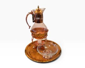 201 VintagePrincessHouseHeritageCopperCarafeWarmerTrayDish