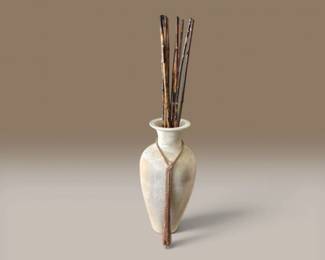 38 LargeCrackleFinishFloorVasewDecorativeBambooSticks