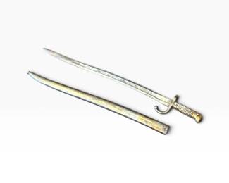 165 FrenchChassepotStyleYataghanSwordBayonetwScabbard