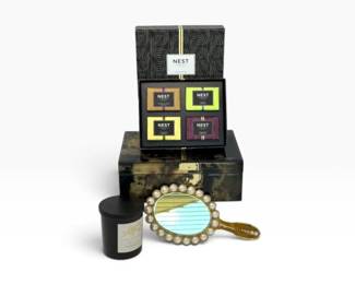 187 NESTFragrancesSoapSetCandleHandMirrorMirroredVelvetBox