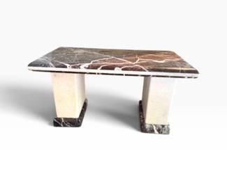 13 HeavyMarbleLikeStoneBenchBurgundyCream