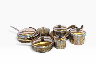 161 14PcCuisinartRevereWareStainlessSteelCookwareSetwPoacher