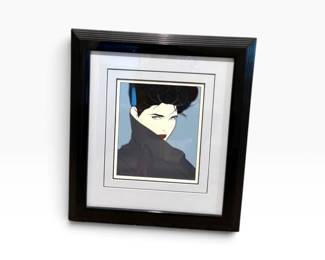 79 PatrickNagelWomanPortraitPrintMattedFramed