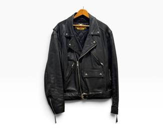 5 HarleyDavidsonGenuineLeatherBlackMotorcycleJacketSizeL