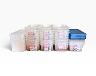 184 32SteriliteShoeSizeClearStorageBinswAssortedLids