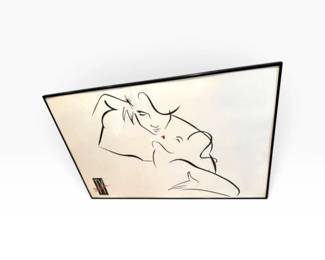 123 TyWilsonTheKissMinimalistFiguralFramedPrint