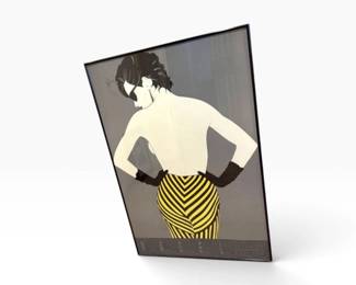 55 PatrickNagelGraphicArtPosterFramedFemaleFigure