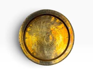 179 VintageHandEngravedBrassChineseBlessingTrayWallPlate