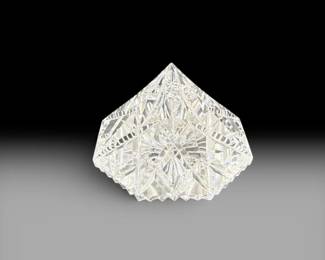 163 WaterfordLismoreClearCrystalDiamondPrismPaperweightSigned