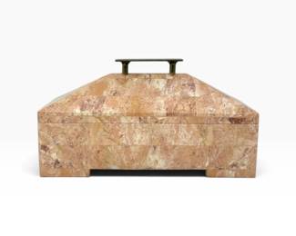 32 TessellatedStoneHingedDecorativeBoxwVelvetLining
