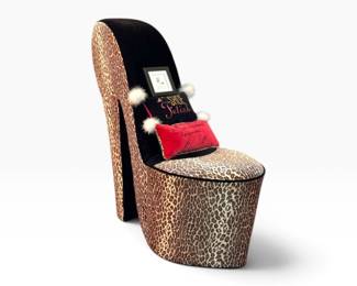 122 HighHeelStilettoChairLeopardPrintwShoePillowsFramedArt