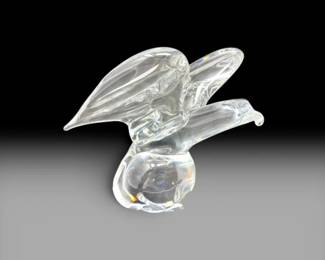 95 MarcolinHandmadeSwedishLeadCrystalEagleSculptureMarked