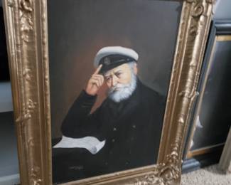 Several antique oil portraits