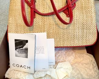 Coach Cabana Straw Bag