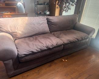 ROUNDED ARM MICROFIBER SOFA