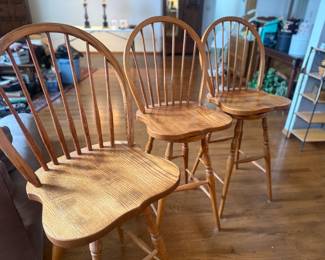 TOM SEELY WINDOR SWIVEL BAR STOOLS WITH FOOTREST