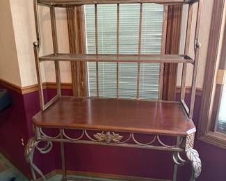 ASHLEY WOOD & METAL BAKERS RACK