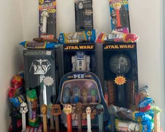 Giant Star Wars Candy Roll Pez Dispensers Lot Deathstar, R2D2, Darth Vader Plus More