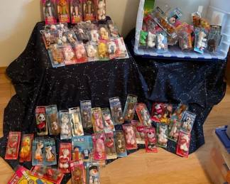 Fuzzy Friends PEZ Collection w Keychains  Hello Kitty, Bunnies, Dogs, And More