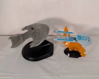 Star Trek Pewter Ferengi Marauder And Plastic NCC1701B Models