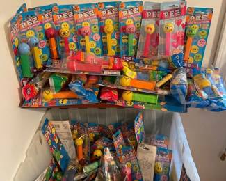 Massive Emoticon PEZ Candy Collection  Plus Watch  Whistle Pez Dispensers