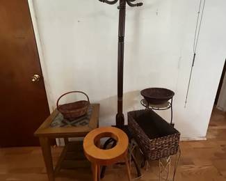 MCM Coat Rack, Vintage Plant Stands And More