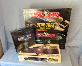 Star Trek board games Attack Wing, Monopoly, VCR Game