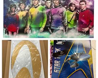 Star Trek Canvas Print, Large Hook Board or Key Hanger and Clock