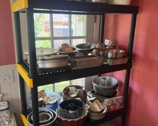 Stainless Steel Cookware Assortment Lot
Condition: Fair
Assorted stainless steel cookware and related kitchen vessels on a shelving unit, including multiple nested pots/pans, bowls, and lids. Appears to be a mixed used lot rather than a coordinated set. Secondary shelf and rack are not part of the salable item.