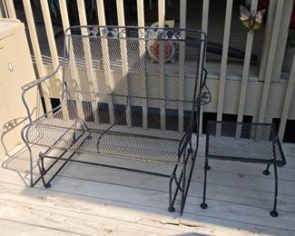 Glider and side table