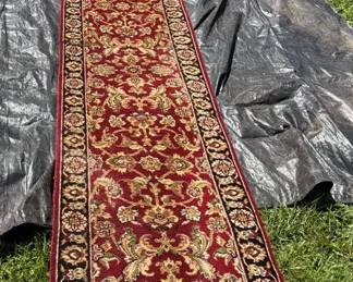 Intricate Floral Runner Indian Wool Rug