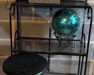 Metal Plant Shelf, Stool, Fountain And More