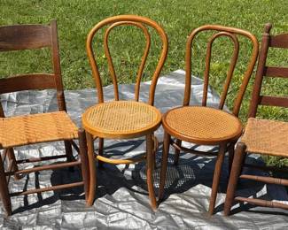 Miscellaneous Chairs With Rattanwicker Bottom Midcentury Cafe Chairs