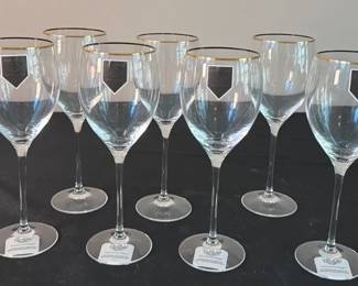 Lenox American By Design Gold Trimmed Crystal Wine Glasses
