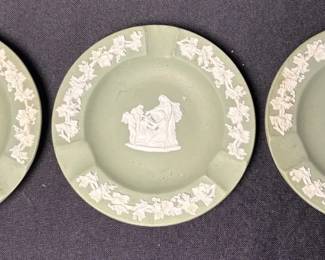 Wedgwood sage green jasperware ashtrays