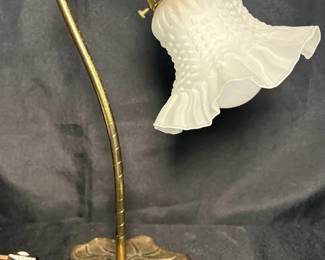 vintage brass lily pad gooseneck desk lamp