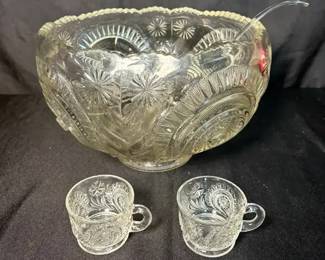 Gevalia Punch Bowl And Cups