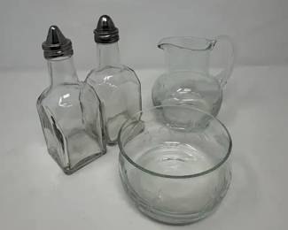 vintage Princess House Heritage clear crystal creamer and open sugar bowl