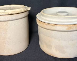 Antique Saltglazed Stoneware Pickling Crocks