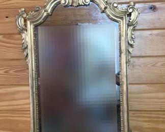 Vintage Ornate Wooden Gold Tone Rococo Style Mirror